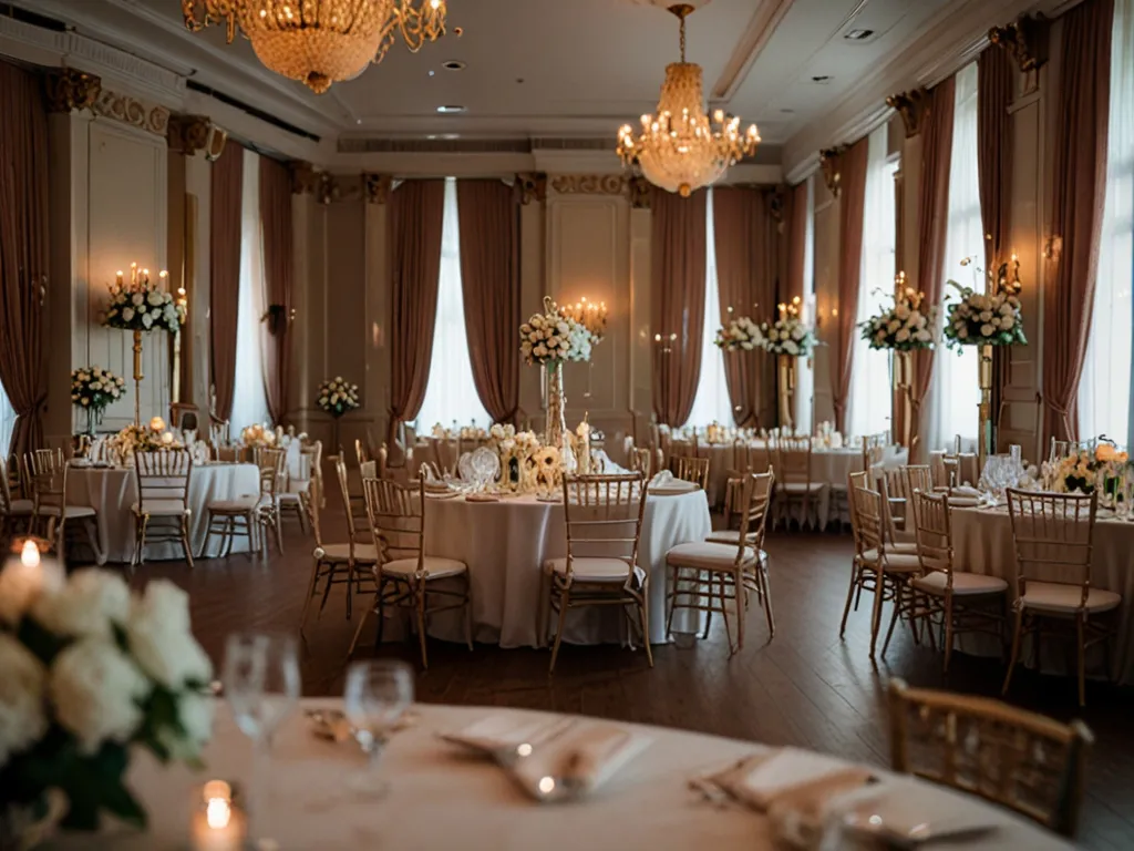 Elegant wedding reception setup